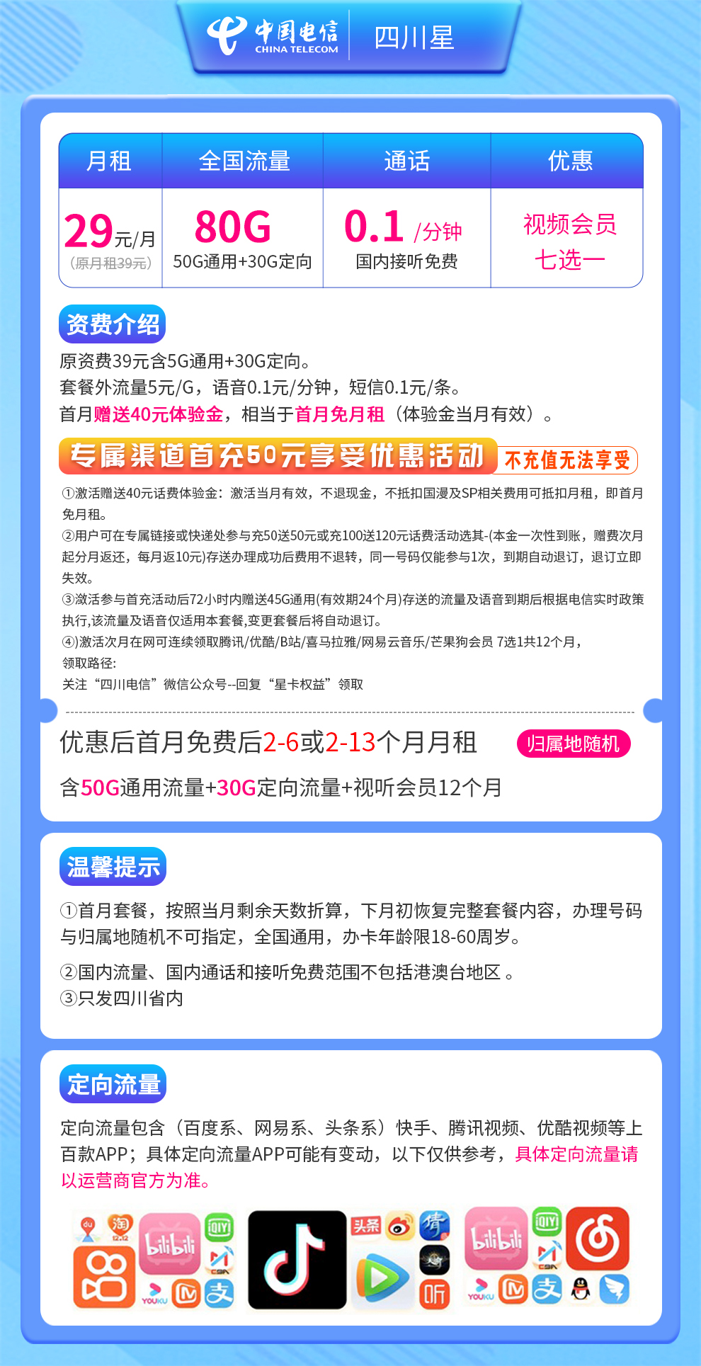电信四川星29元80G送1年会员【只发四川】  第2张